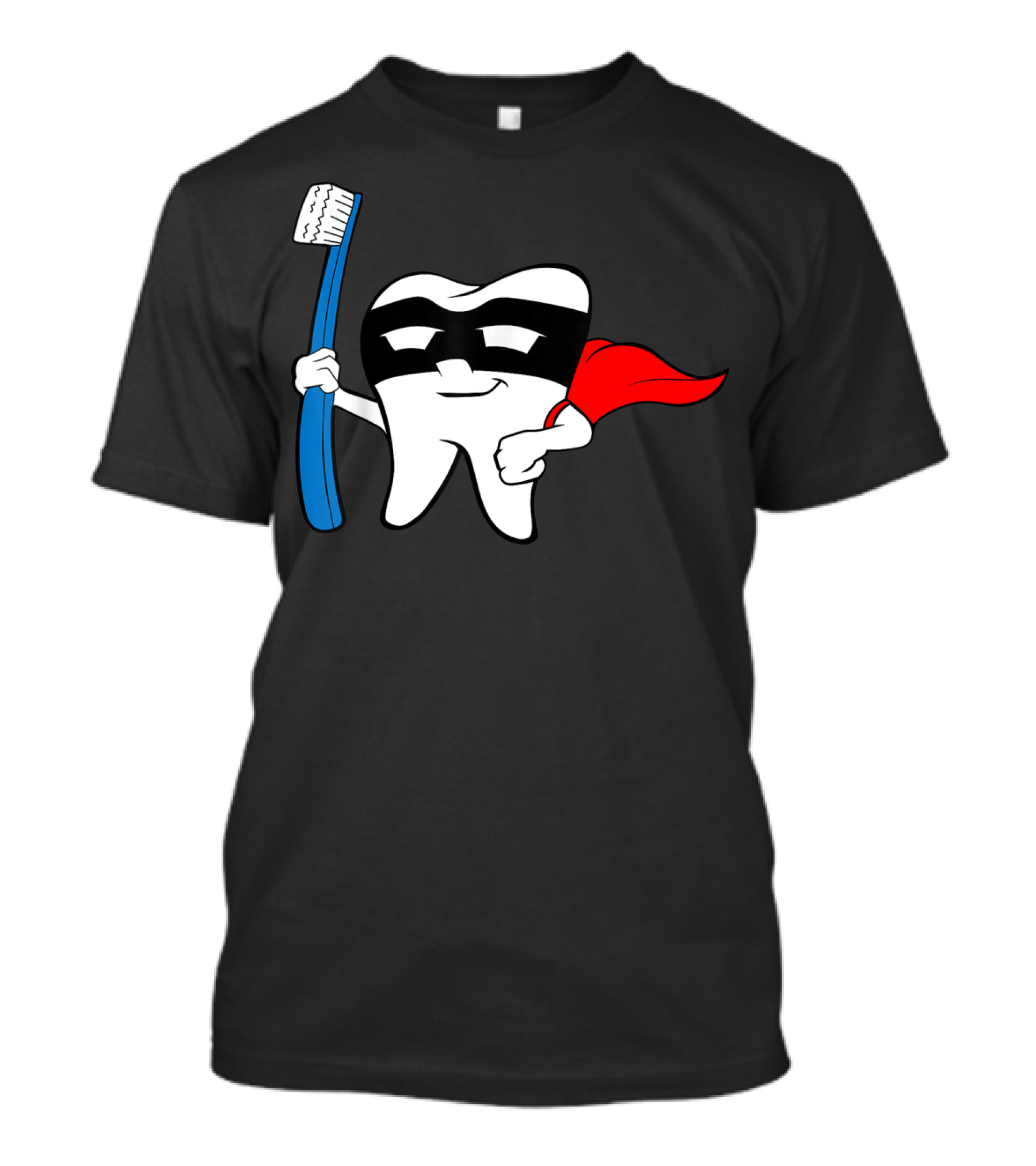 Super Hero Tooth Dental Babe Assistant Toothbrush Cape Mask T-Shirt