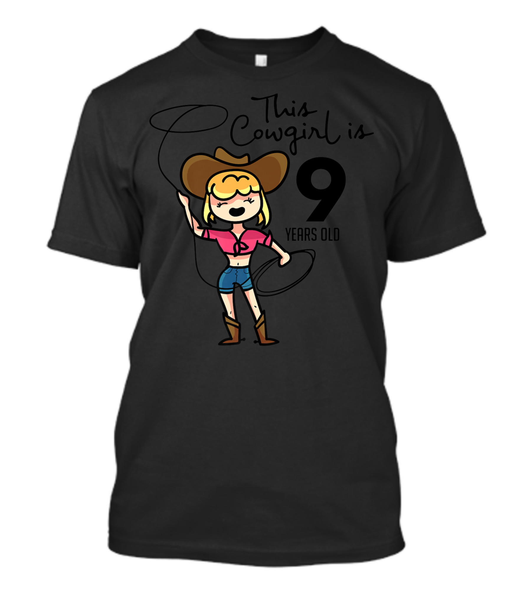 This Cowgirl Is 9 Years Old Bday Nine Yr Birthday T-Shirt