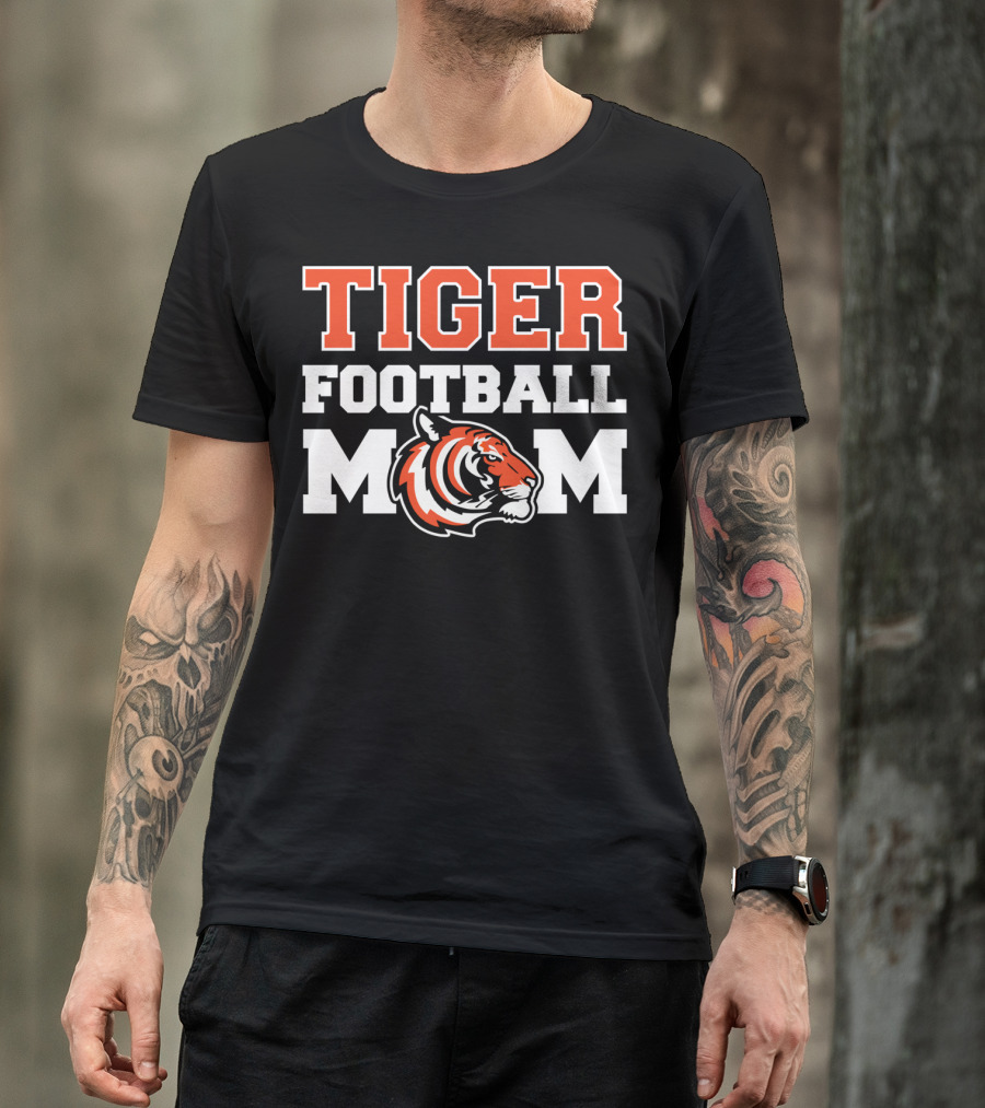 Tiger Football Mom High School Team Spirit T-Shirt
