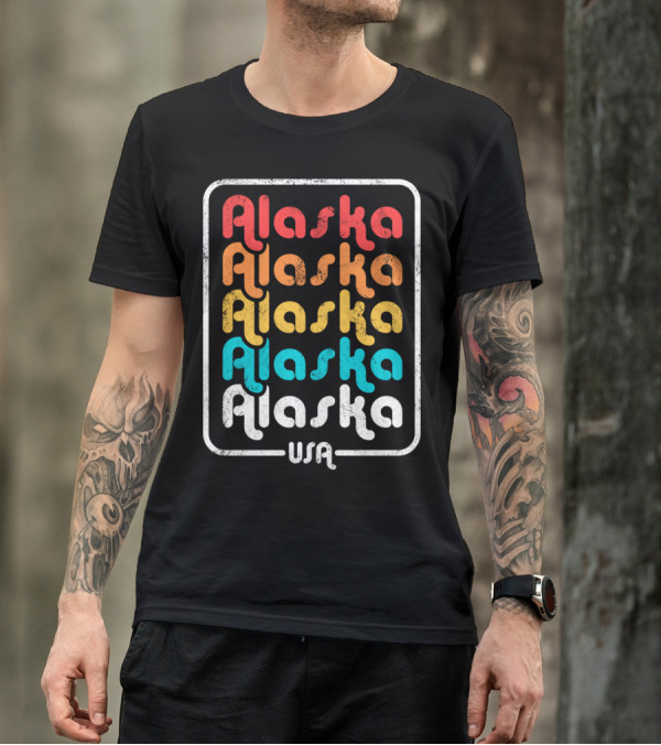 Alaska State Vintage 1970's 1980's Retro USA T-Shirt