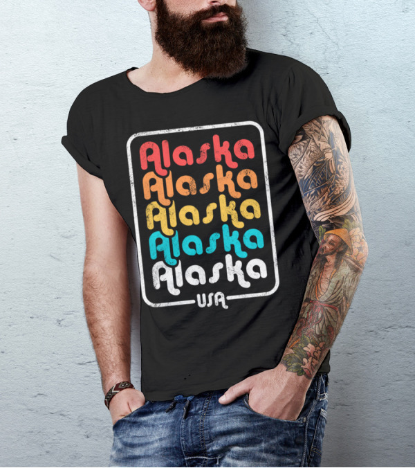 Alaska State Vintage 1970's 1980's Retro USA T-Shirt