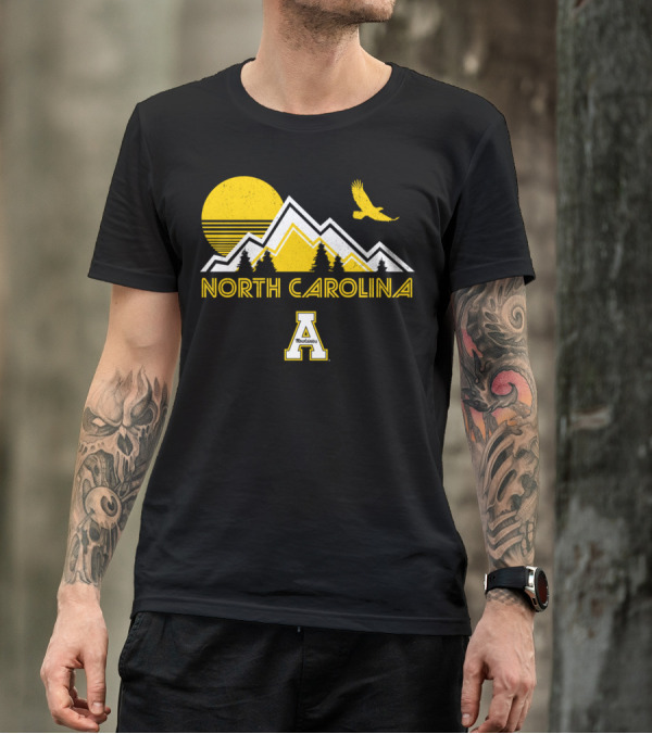 North Carolina Appalachian State Mountaineers Mountains Sun Bird T-Shirt