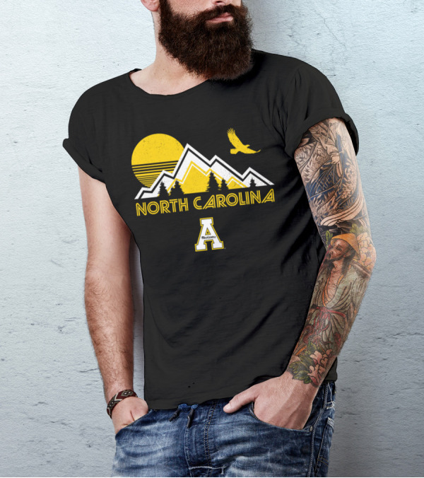 North Carolina Appalachian State Mountaineers Mountains Sun Bird T-Shirt