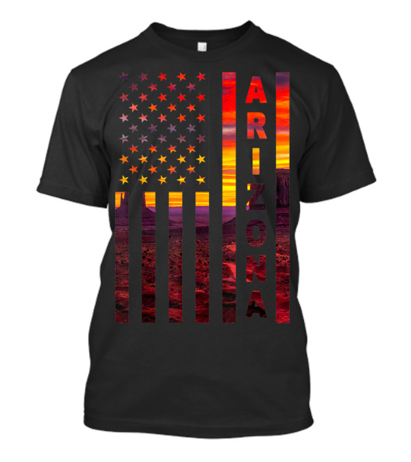 Arizona Sunset American Flag T-Shirt