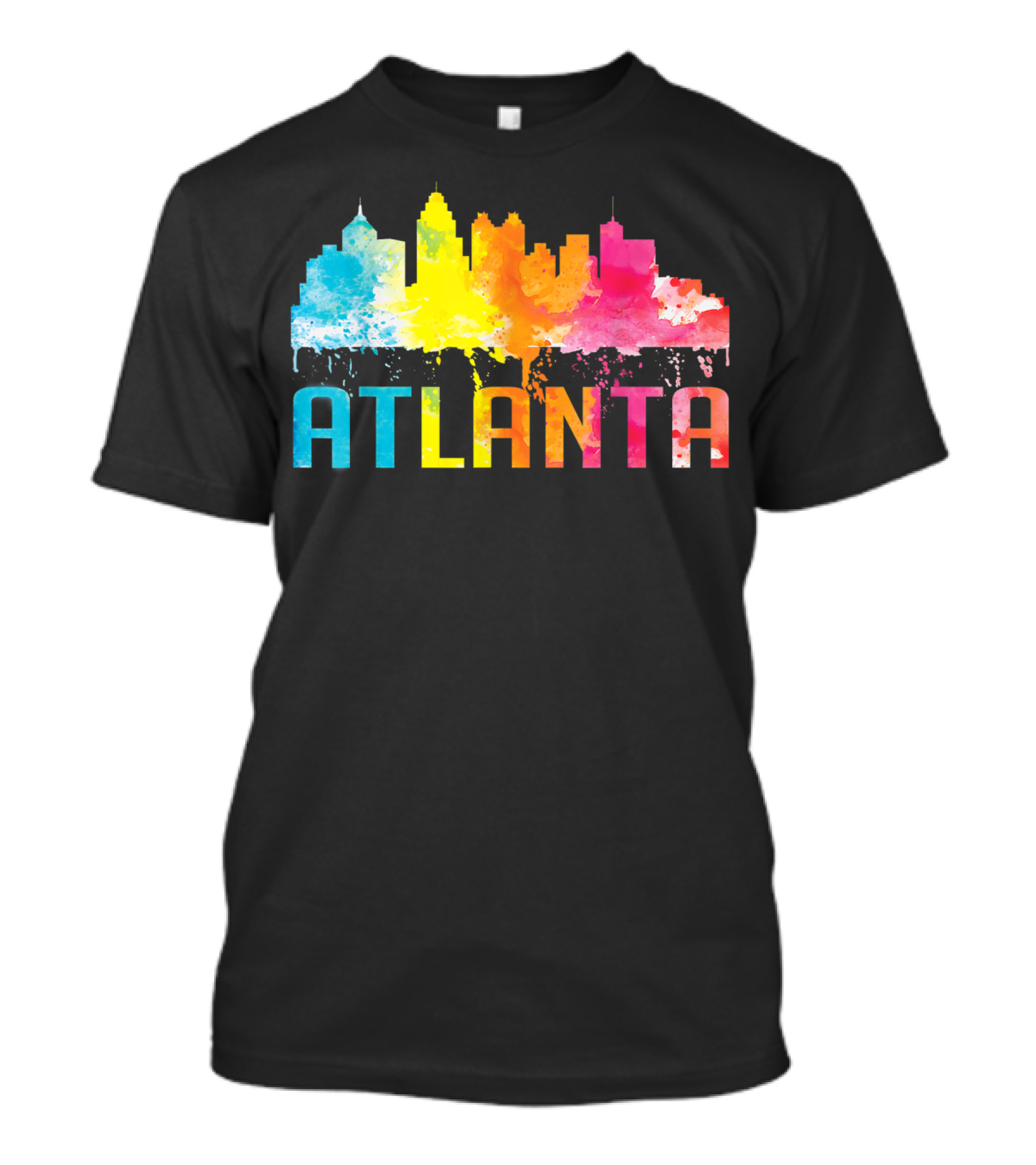 Atlanta Georgia Watercolor Skyline Art Home State T-Shirt