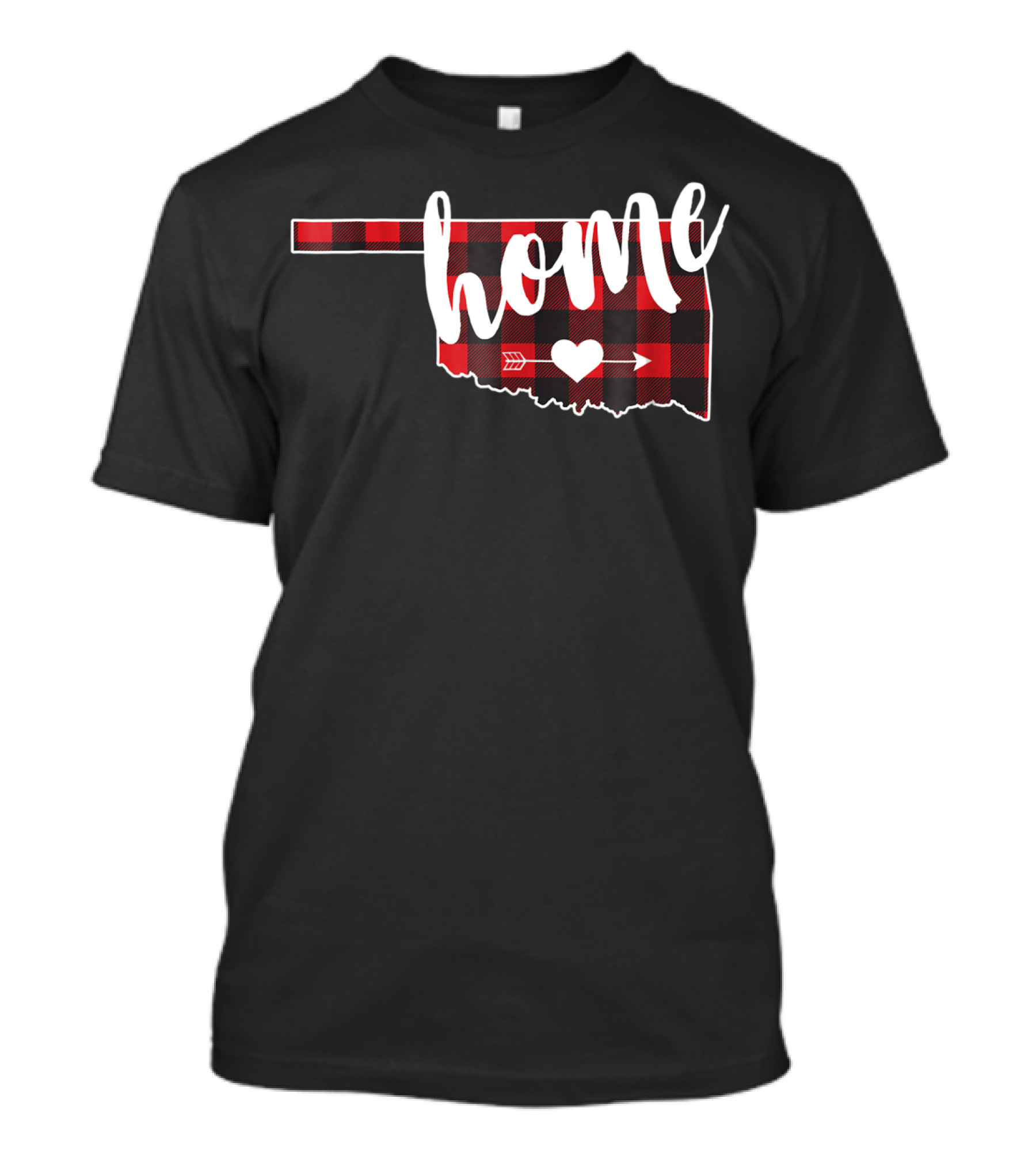 Buffalo Plaid Oklahoma Home Heart Arrow Lumberjack T-Shirt