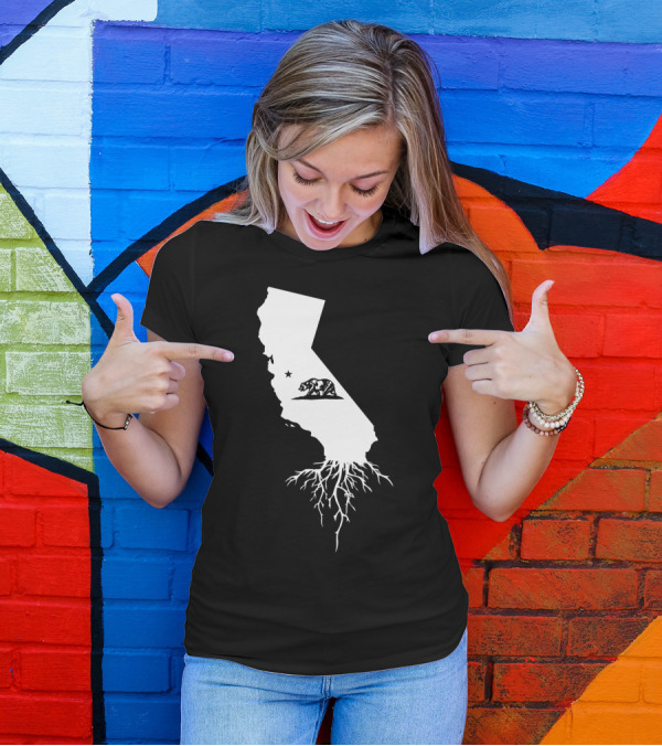 California Bear Roots State Map T-Shirt
