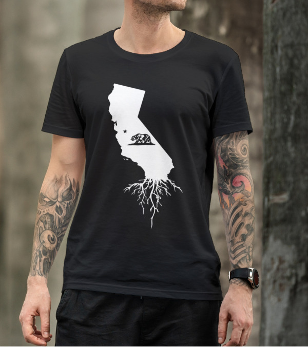 California Bear Roots State Map T-Shirt