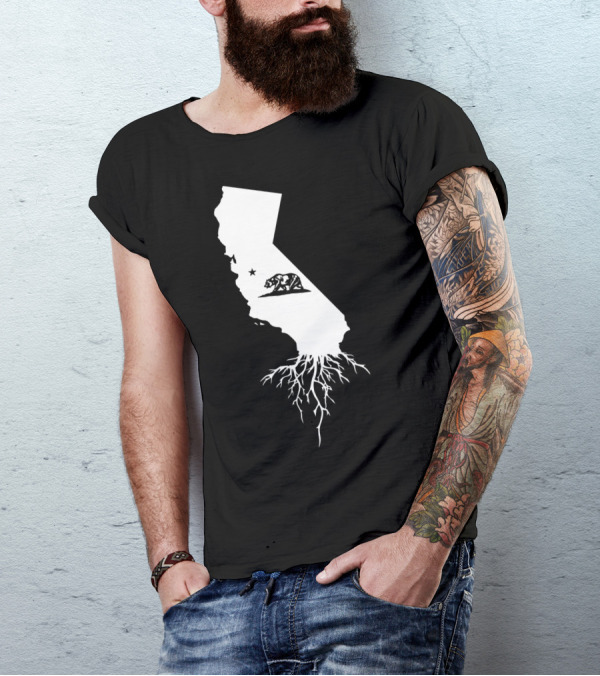 California Bear Roots State Map T-Shirt