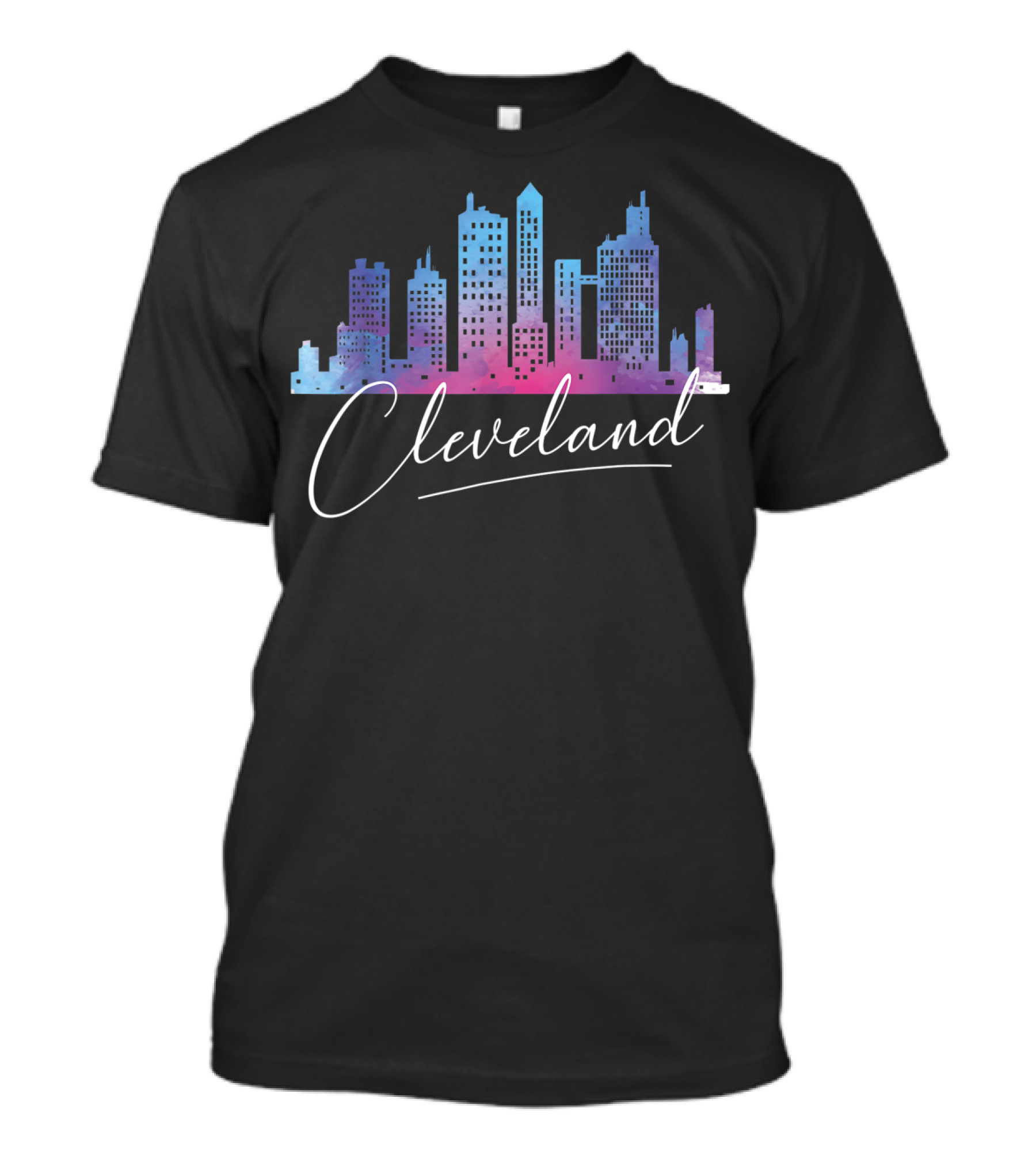 Cleveland Watercolor Skyline Ohio T-Shirt