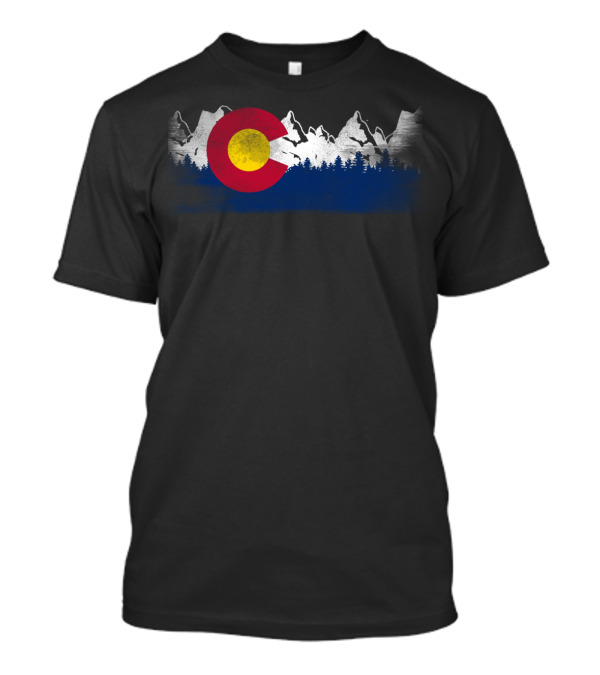 Colorado State Flag Mountain Scene Family T-Shirt