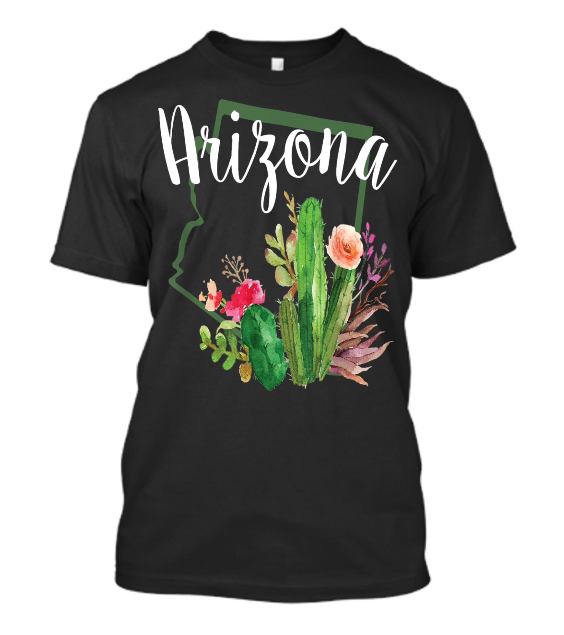 Arizona Cute Love Blooming Cactus State T-Shirt