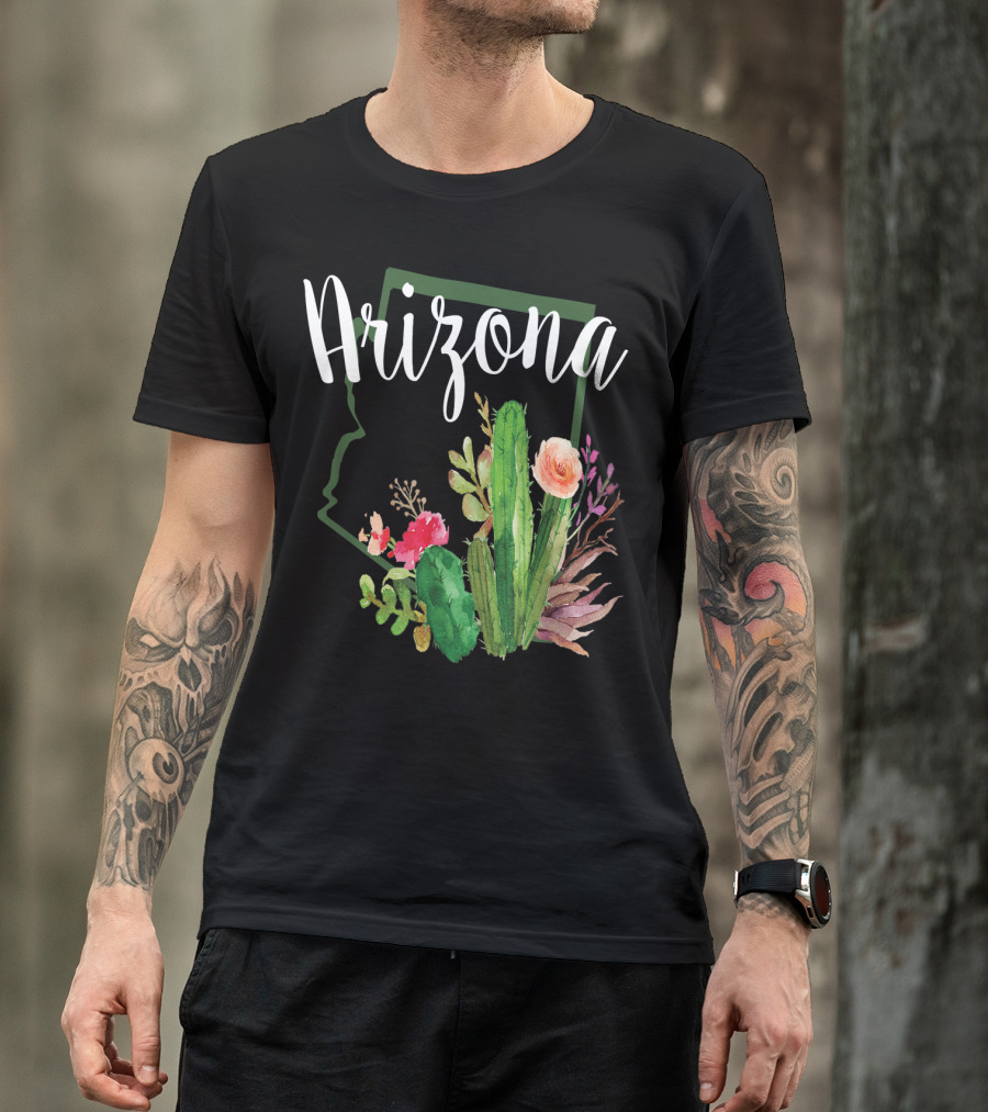 Arizona Cute Love Blooming Cactus State T-Shirt