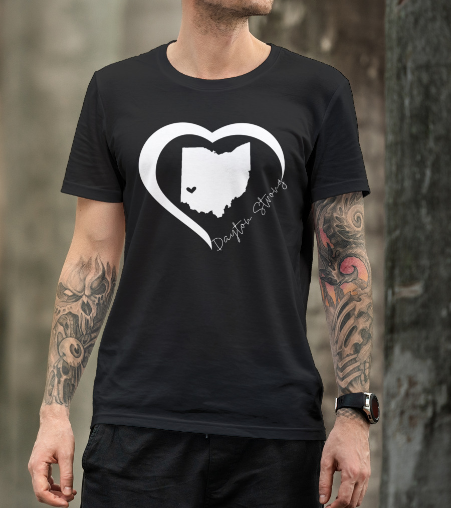 Dayton Strong Ohio Heart Map T-Shirt