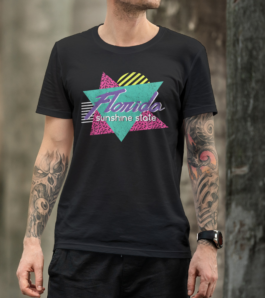 Florida Sunshine State Vintage Retro Geometric T-Shirt