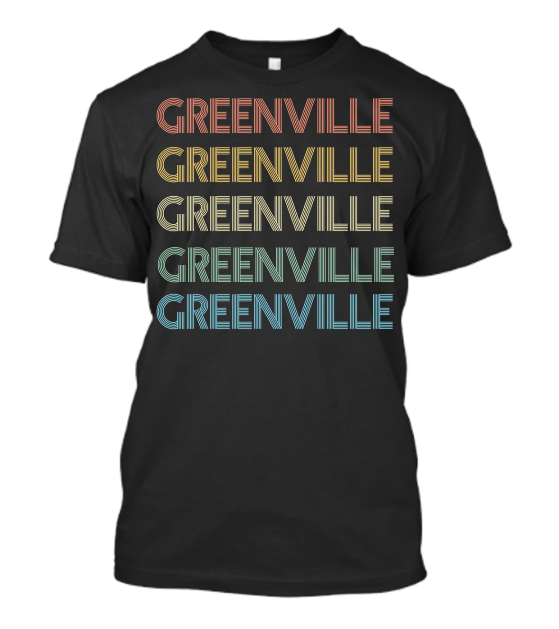 Greenville South Carolina Pride Retro Stripes Vintage State T-Shirt