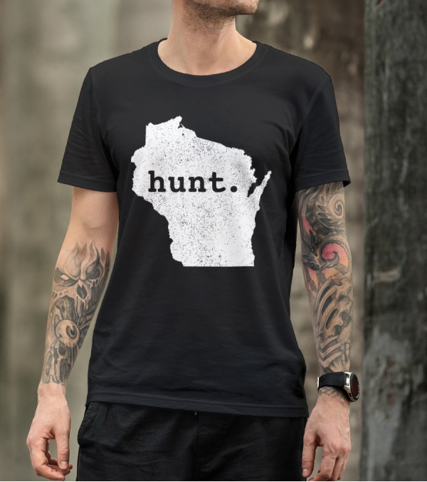 Hunt Wisconsin State Deer Hunting Bowhunting T-Shirt