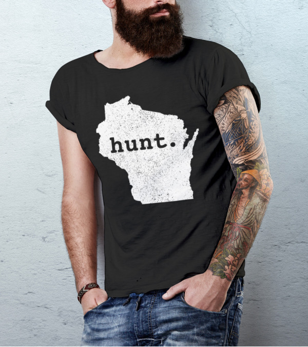 Hunt Wisconsin State Deer Hunting Bowhunting T-Shirt