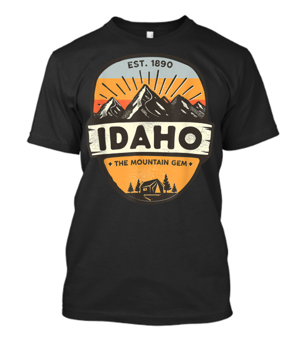 Established 1890 Idaho The Mountain Gem With Mountain And Sunrise T-Shirt