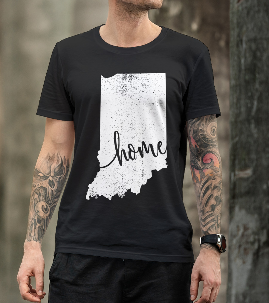 Indiana Vintage Map Outline Home Love T-Shirt