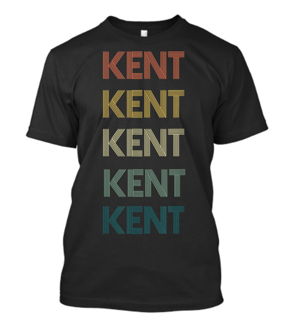Kent Washington Pride Vintage 70s Retro Stripe Text T-Shirt