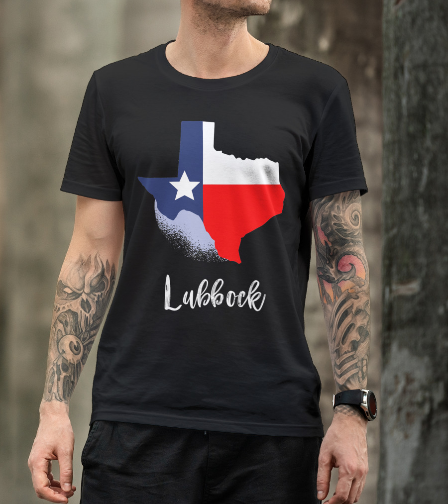 Lubbock Texas Lone Star State Texan Texas Flag Map T-Shirt