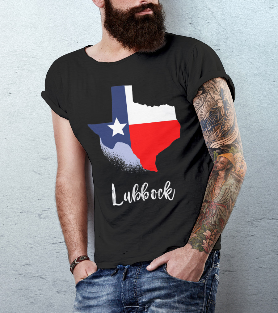 Lubbock Texas Lone Star State Texan Texas Flag Map T-Shirt