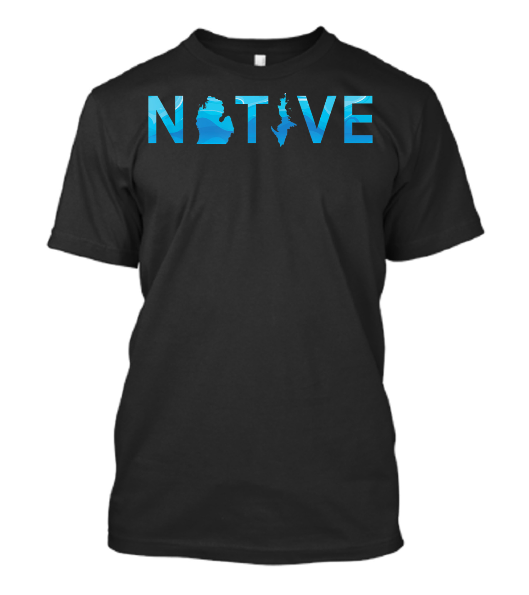 Michigan Native Lake Living Blue Water State T-Shirt