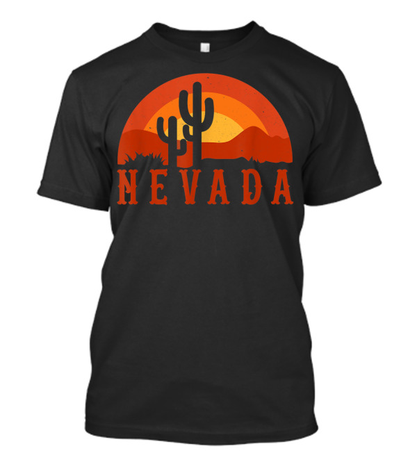 Nevada Cactus Sunset Desert Travel USA T-Shirt