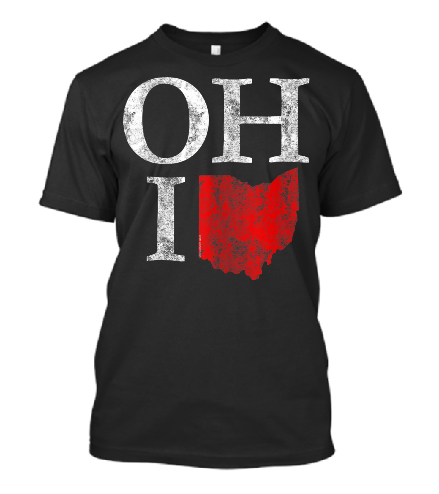 Ohio Home Shape State Vintage Grunge Distressed Red Map T-Shirt
