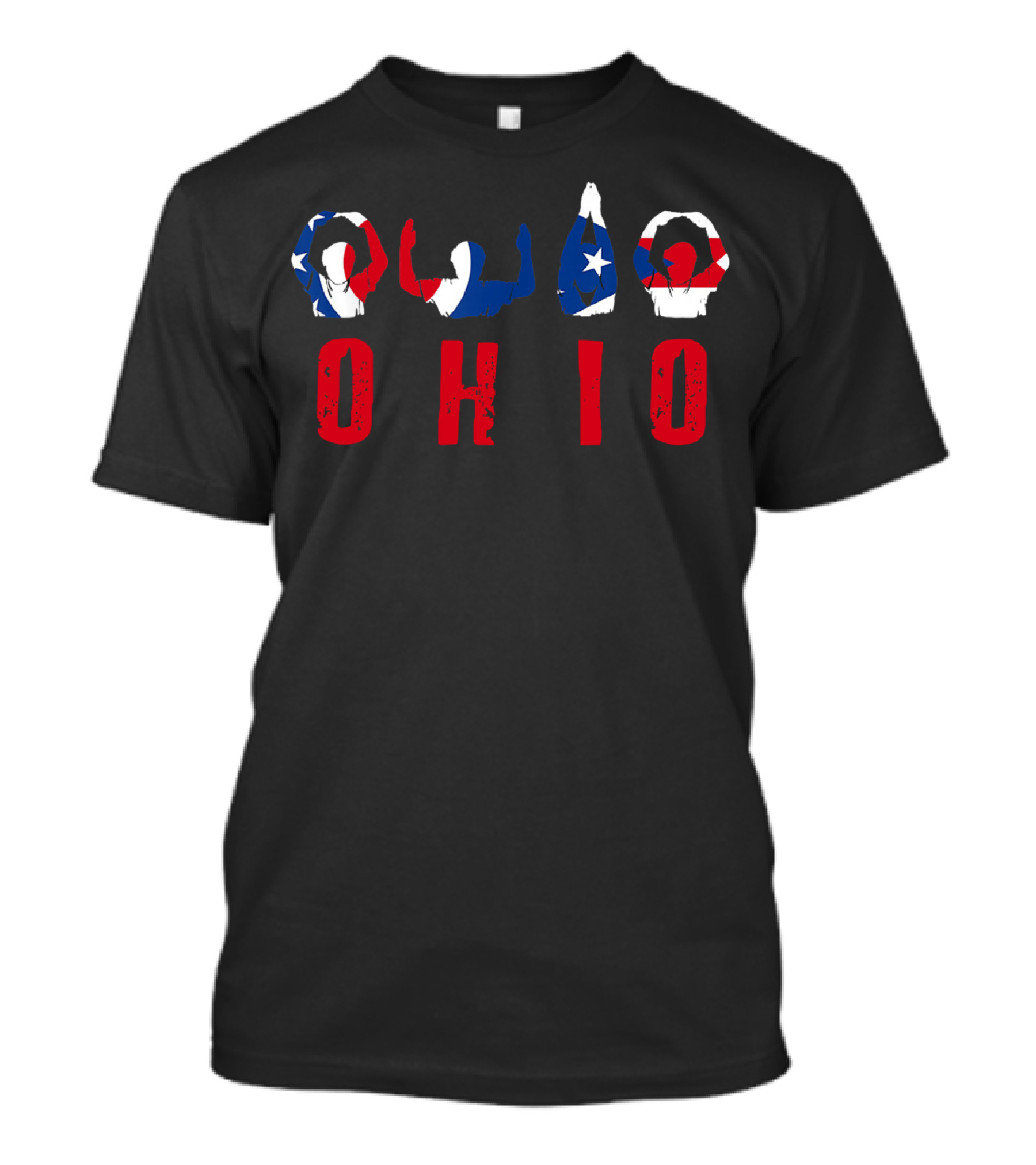 Ohio State Cute Proud To Be Ohioan Flag Colors O-H-I-O T-Shirt
