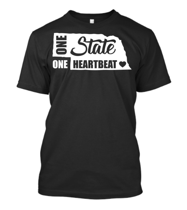 One State One Heartbeat Nebraska Map Heart T-Shirt