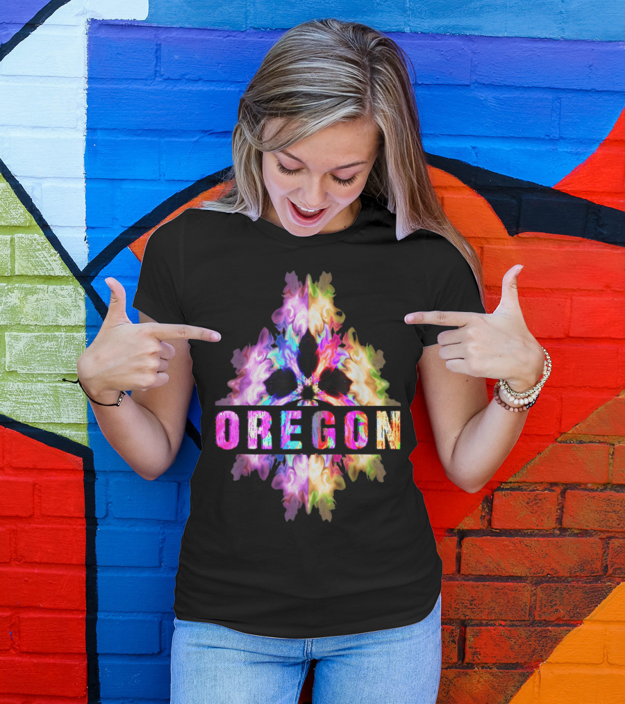 Oregon Souvenir Best Home State Colorful Abstract T-Shirt