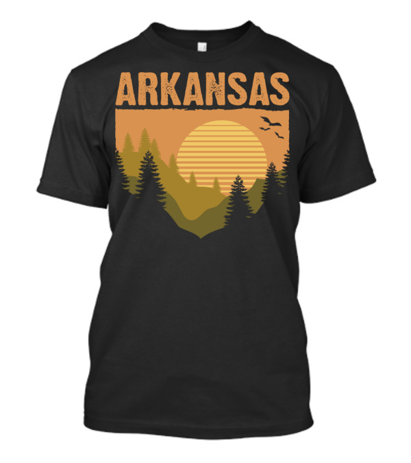 Retro Arkansas Mountain Landscape With Sunset Souvenir US T-Shirt