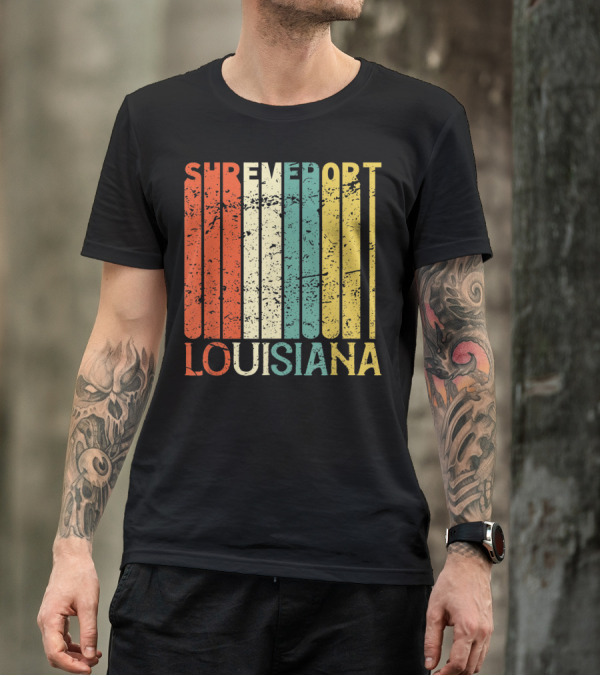 Shreveport Louisiana Retro Vintage Stripes T-Shirt