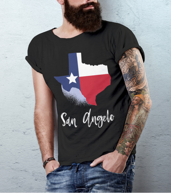 San Angelo Texas Lone Star State Texan Flag T-Shirt