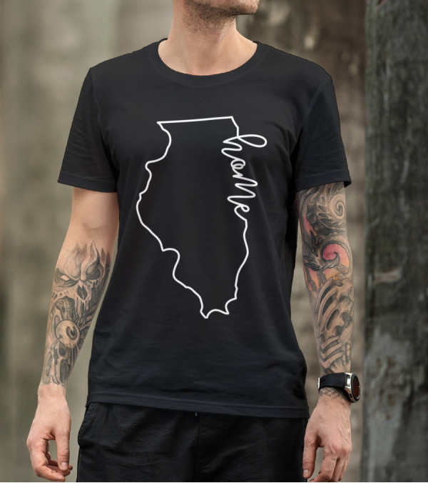 Illinois Outline Home Script T-Shirt