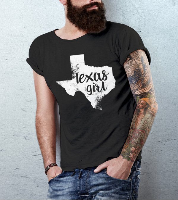 Texas Girl Distressed Lone Star State Home T-Shirt