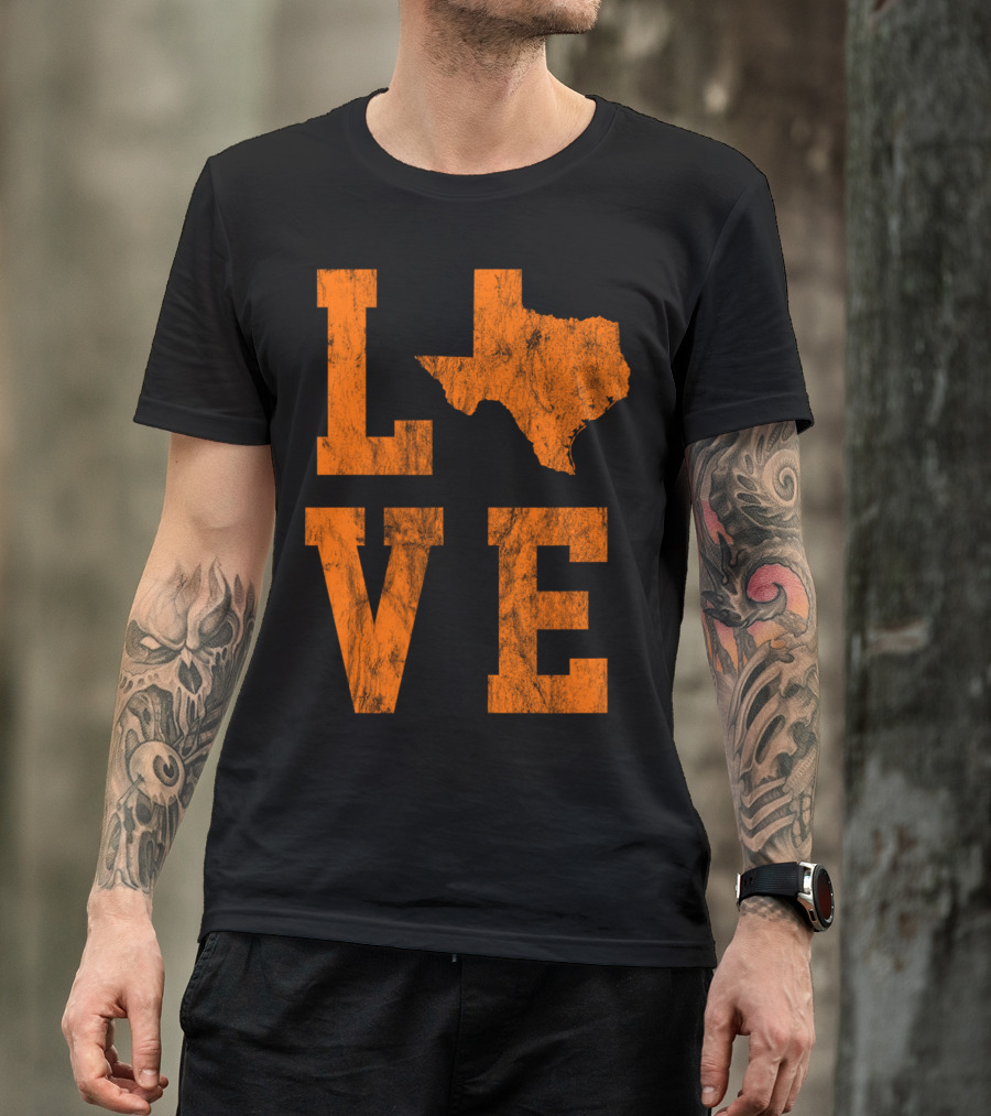 Texas Love Burnt Orange Women's State LONE STAR T-Shirt