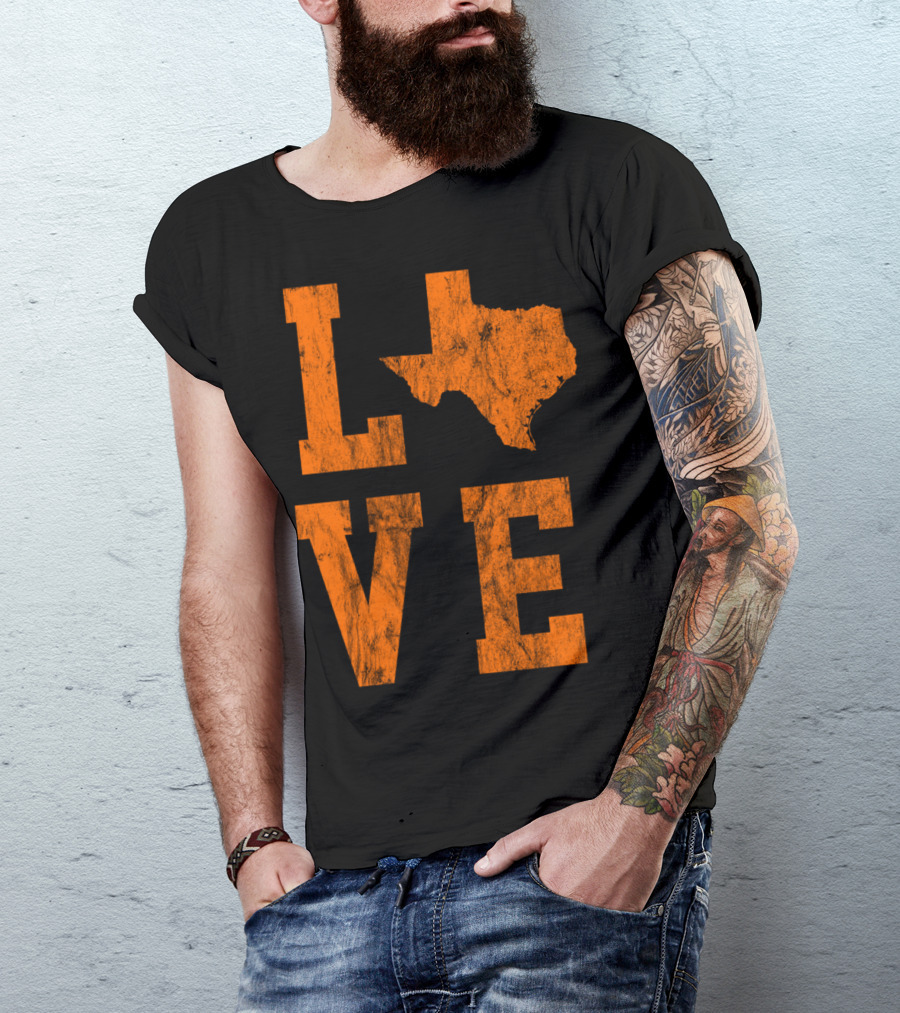 Texas Love Burnt Orange Women's State LONE STAR T-Shirt