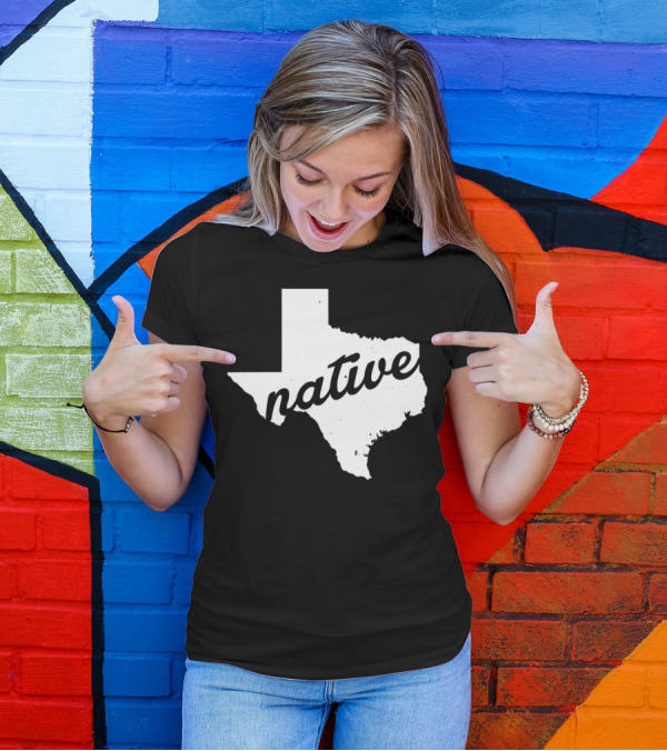 Texas Native Distressed State Map T-Shirt