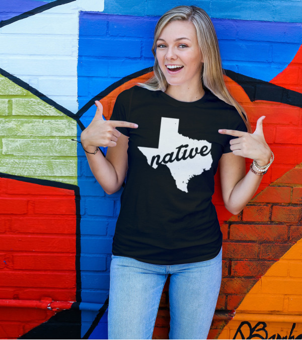 Texas Native Distressed State Map T-Shirt