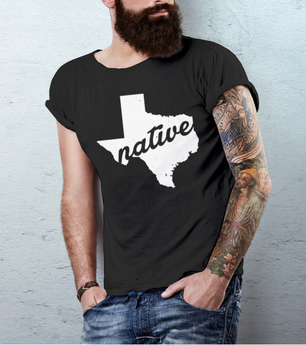 Texas Native Distressed State Map T-Shirt