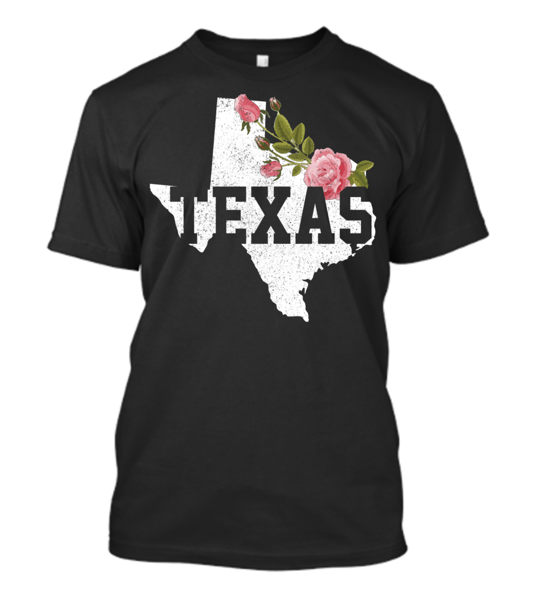 Texas State Map With Floral Accents And Pride T-Shirt