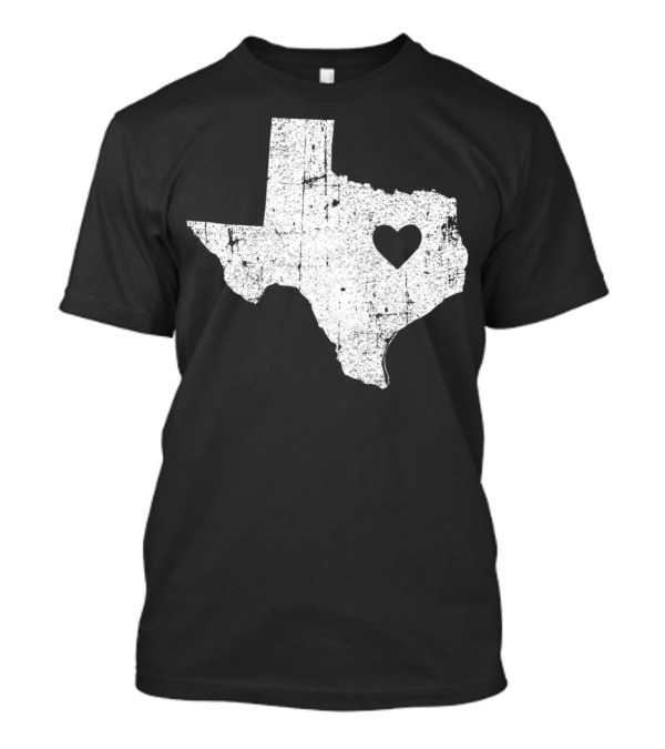 Texas Vintage Home Map Outline With Heart T-Shirt