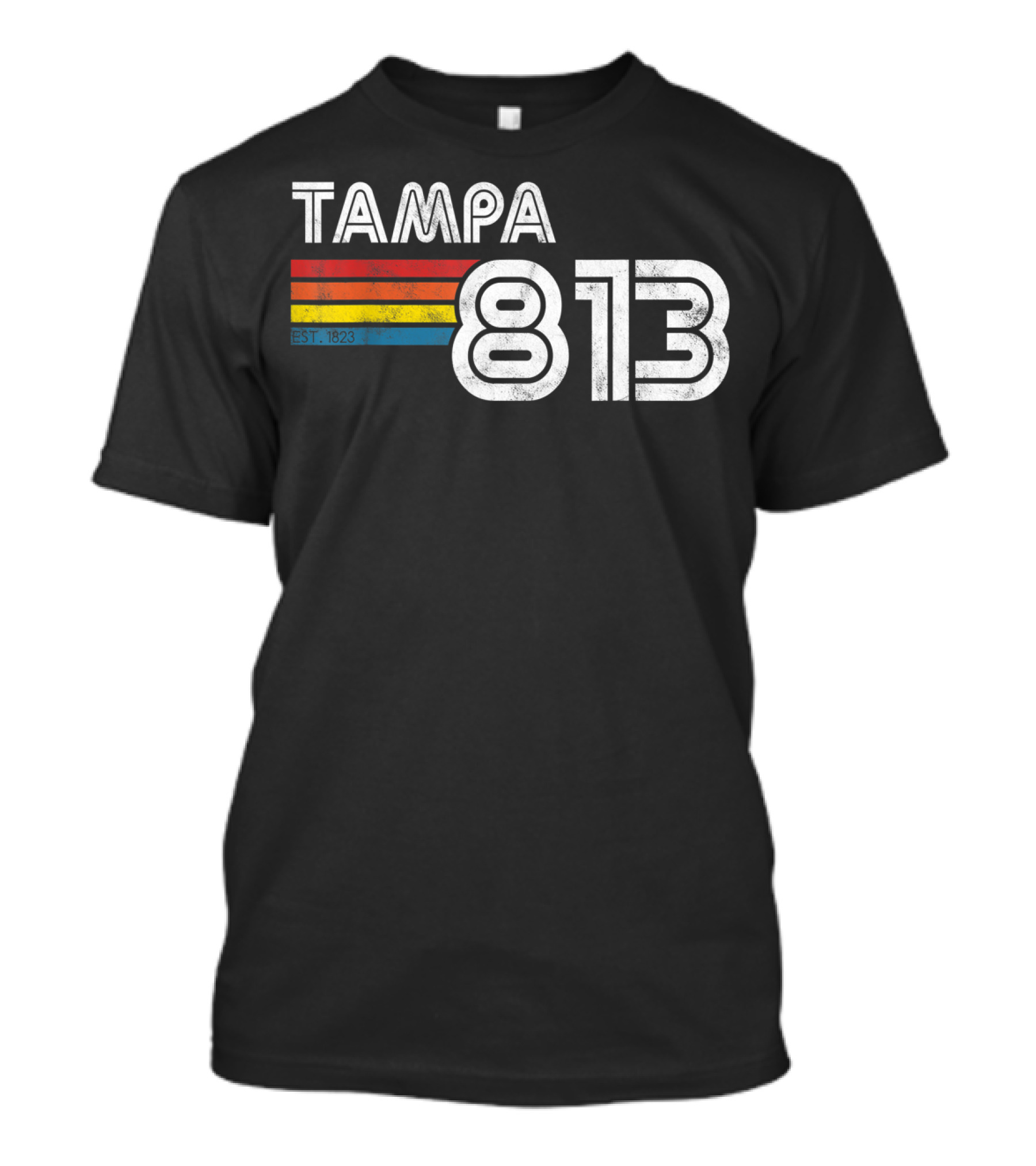 Tampa 813 Vintage Est. 1823 Retro Stripes State Of Florida T-Shirt