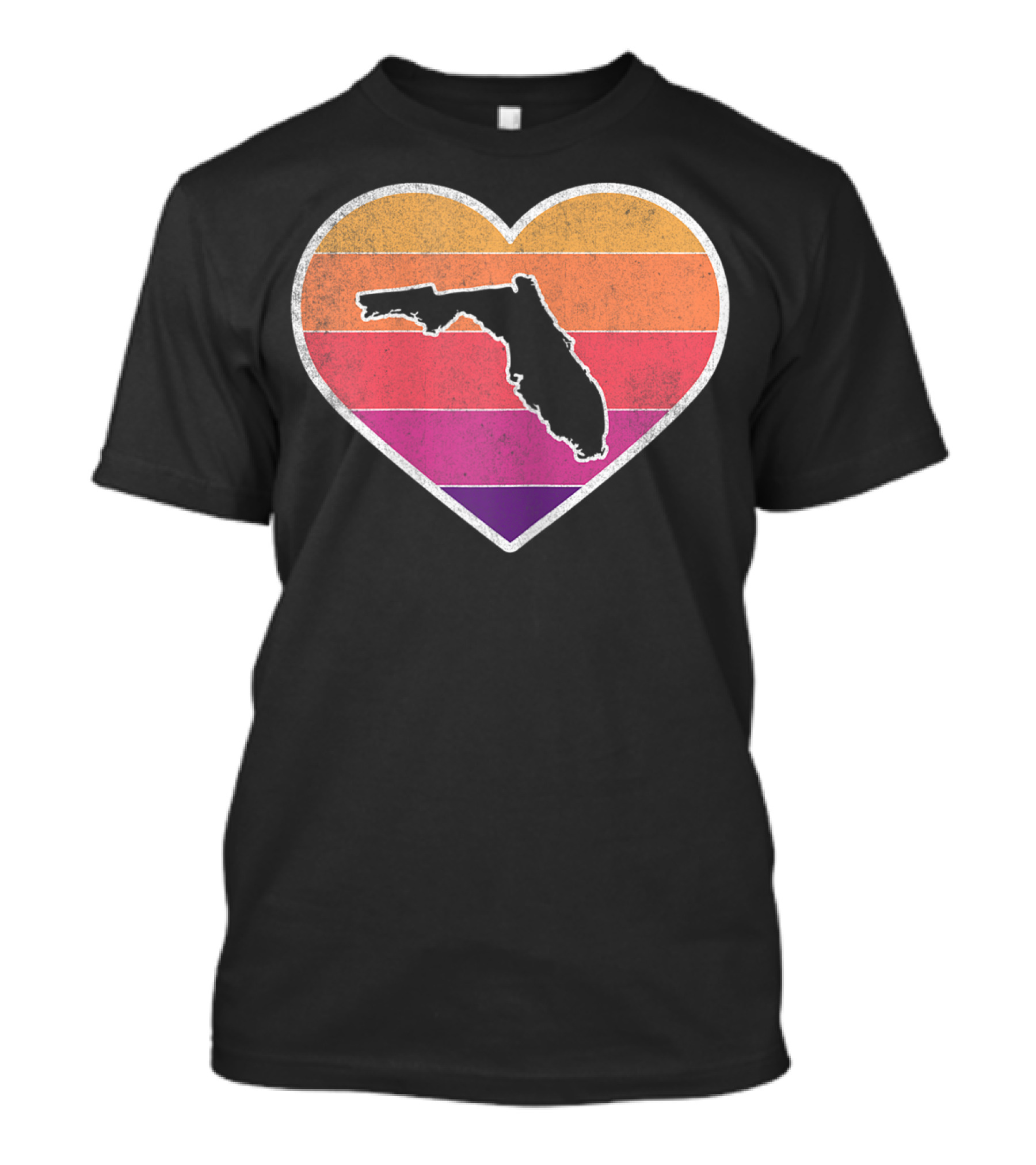 Florida Love Heart Retro Sunset T-Shirt