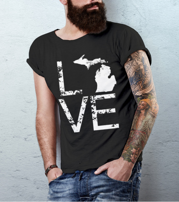 Michigan Love Mi State Map O Home T-Shirt