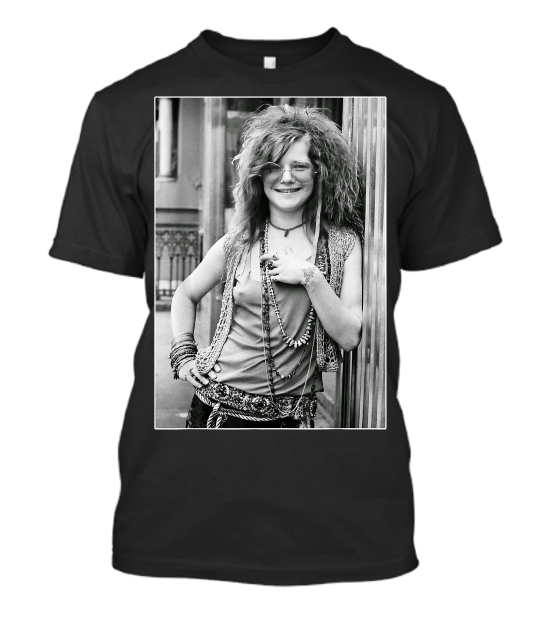 Retro Janis Joplin Funny Legends Never Die Iconic Black And White Photography T-Shirt