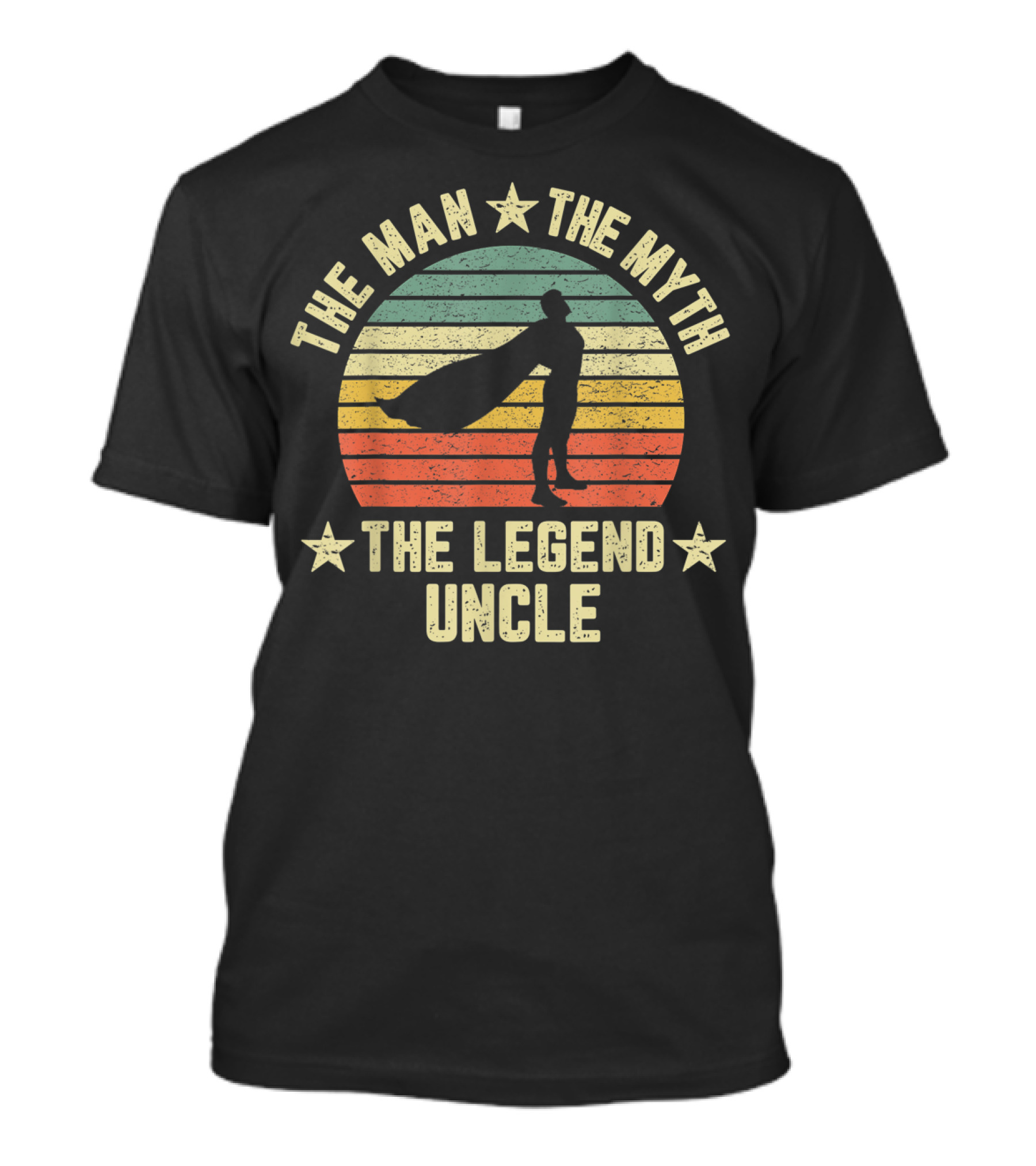 The Man The Myth The Legend Uncle Retro Silhouette With Cape T-Shirt